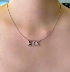 Diamond Roman Numeral Necklace
