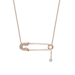 Diamond Safety Pin Pendant