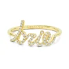 Diamond Script Name Ring