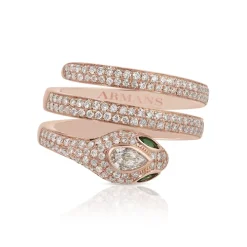 Diamond Spiral Snake Ring
