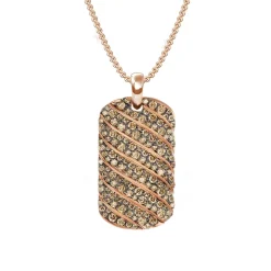 Diamond Wave Dog Tag Necklace