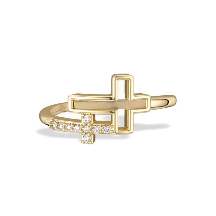 Double Cross Spiral Ring