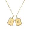 Double Diamond Initial Nameplate Necklace