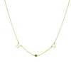 Double Initial Gemstone Necklace