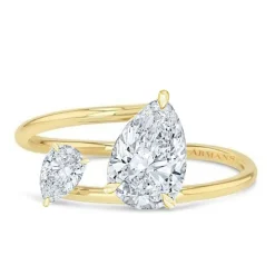 Double Pear Diamond Twist Ring