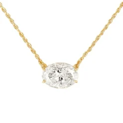 East West Oval Diamond Chain Necklace