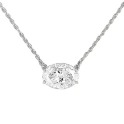 East West Oval Diamond Chain Necklace