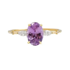 Elara Teal Sapphire Engagement Ring with Accent Stones