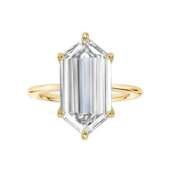 Elongated Hexagon Lab Grown Engagement Ring