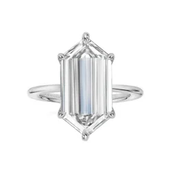 Elongated Hexagon Lab Grown Engagement Ring