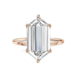 Elongated Hexagon Lab Grown Engagement Ring