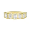 Emerald Bezel Set Half Wedding Band
