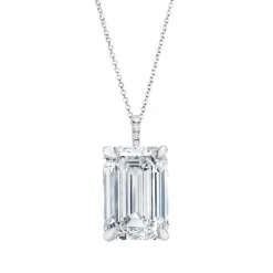 Emerald Diamond Drop Pendant