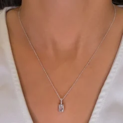 Emerald Diamond Drop Pendant