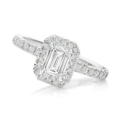 Emerald Halo Engagement Ring