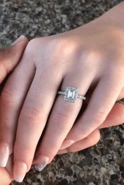 Emerald Halo Engagement Ring