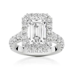 Emerald Halo Engagement Ring