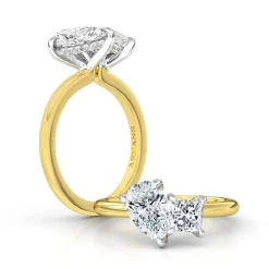 Fire and Ice Two Stone Engagement Ring