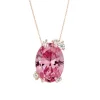 Fire Fly Oval Pink Sapphire Necklace
