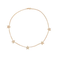 Five Diamond Stars Necklace