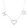 Floating Diamond Multi Initial Heart Necklace