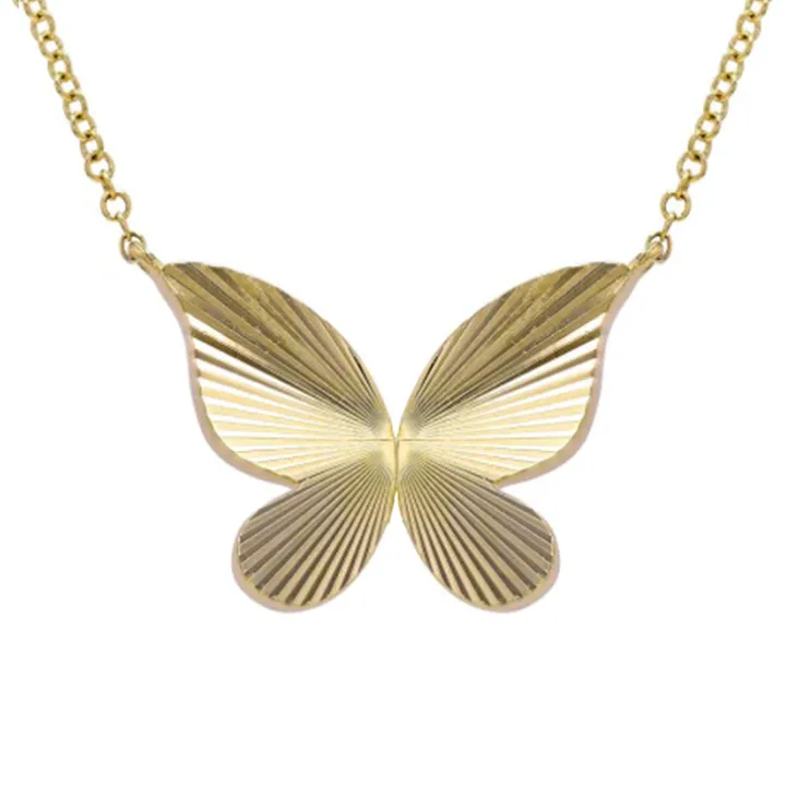 Fluted Butterfly Necklace