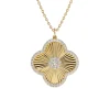 Fluted Diamond Clover Necklace