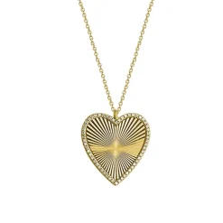 Fluted Heart Necklace