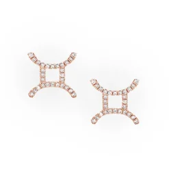 Gemini Diamond Zodiac Studs