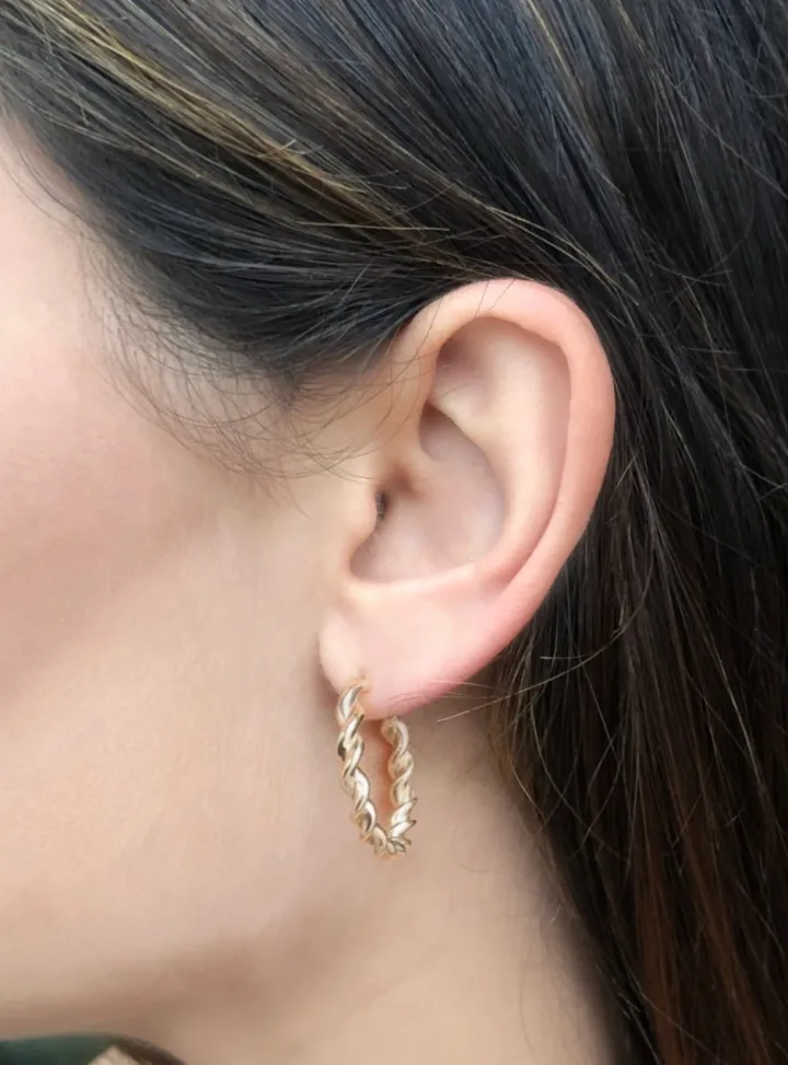 Gold Braid Hoops
