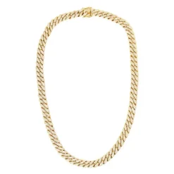 Gold Cuban Chain Link Diamond Necklace