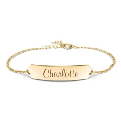 Gold Engraved Nameplate Bracelet