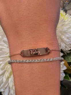Gold Engraved Nameplate Bracelet