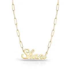 Gold Paperclip Name Necklace
