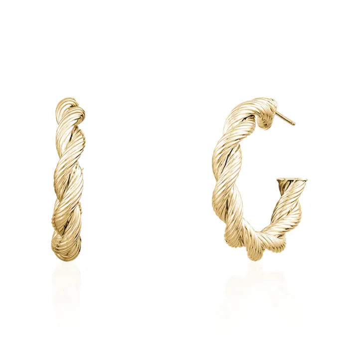 Gold Twist Hoops