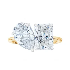 Golden Gemini Two Stone Engagement Ring
