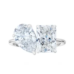 Golden Gemini Two Stone Lab Grown Engagement Ring