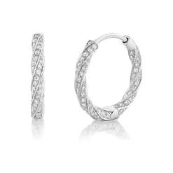 Golden Twist Diamond Huggies