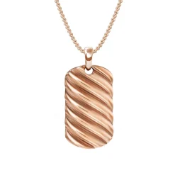 Golden Wave Dog Tag Necklace
