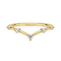 Golden Wishbone Diamond Ring