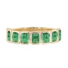 Green Emerald Aura Bezel Band