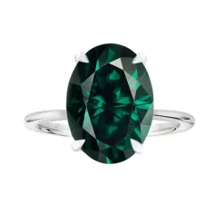 Green Emerald Oval Madison Engagement Ring