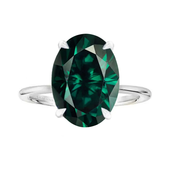 Green Emerald Oval Madison Engagement Ring
