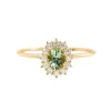 Green Tourmaline Diamond Engagement Ring