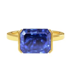Half Bezel Anastasia Blue Sapphire Engagement Ring