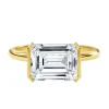 Half Bezel Seraphina Emerald Engagement Ring