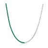 Half Green Emerald and Diamond Tennis Necklace