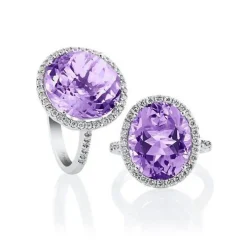 Halo Amethyst Ring