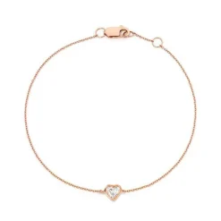 Heart Bezel Set Diamond Bracelet