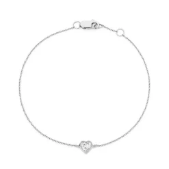 Heart Bezel Set Diamond Bracelet